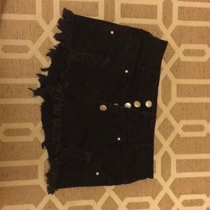 black high waisted shorts